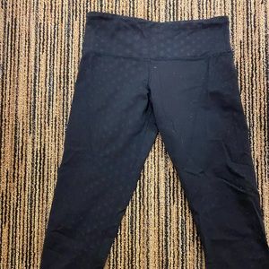 Lululemon  Capris Black with black dot pattern